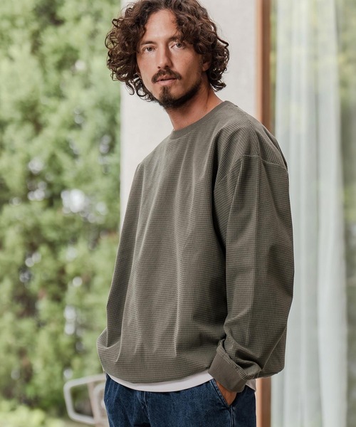 CAMBIO（カンビオ）の「mlt5458-サーマル裾スピンドルロングスリーブカットソー（Tシャツ/カットソー・メンズ・グレー/ホワイト/グレイッシュベージュ/ブラック・M/L/XL）」の14枚目の写真