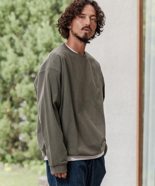 CAMBIO（カンビオ）の「mlt5458-サーマル裾スピンドルロングスリーブカットソー（Tシャツ/カットソー・メンズ・グレー/ホワイト/グレイッシュベージュ/ブラック・M/L/XL）」の12枚目の写真