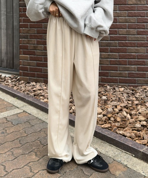 KOBE LETTUCE（コウベレタス）の「センターシームベロアワイドパンツ（その他パンツ・レディース・キャメル/ブラウン/グレー/アイボリー/ブラック・M/PM）」の6枚目の写真