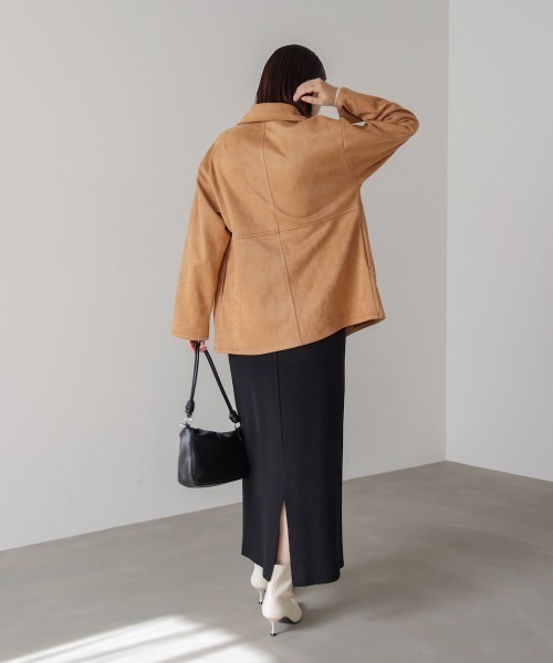 Bou Jeloud（ブージュルード）の「ステンカラースエードジャケット（テーラードジャケット・レディース・モカ/キャメル/オフホワイト・38）」の17枚目の写真