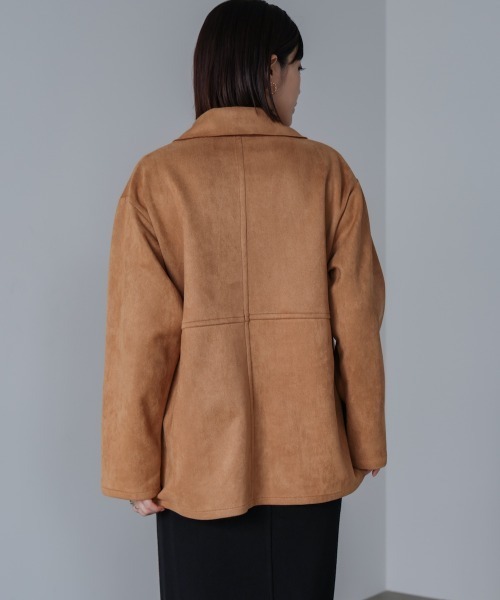 Bou Jeloud（ブージュルード）の「ステンカラースエードジャケット（テーラードジャケット・レディース・モカ/キャメル/オフホワイト・38）」の18枚目の写真