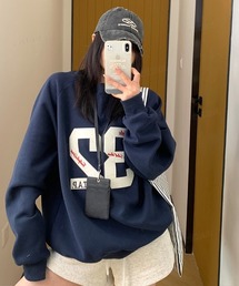 haag 韓国 ロゴ スウェット　ネイビー haag】a haag sweatshirt☆韓国 人気☆トレーナー