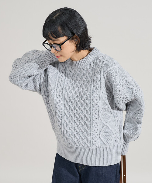 ミックスケーブルクルーネックニット（ニット/セーター）｜FREAK'S