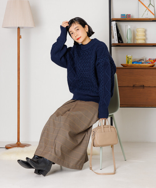 ミックスケーブルクルーネックニット（ニット/セーター）｜FREAK'S