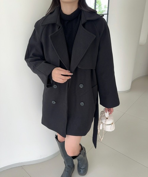セール】【Jasmine】ルーズオーバーコート（ピーコート）｜Jasmine