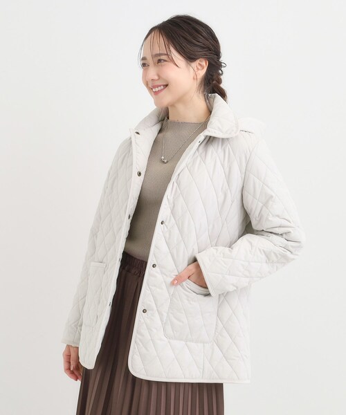 SHOO・LA・RUE（シューラルー）の「【撥水/フード取り外し可】サッと羽織れる ダイヤ柄キルトジャケット（その他アウター・レディース・ブラウン系/ブラック/ベージュ・02/03/04/01）」の20枚目の写真