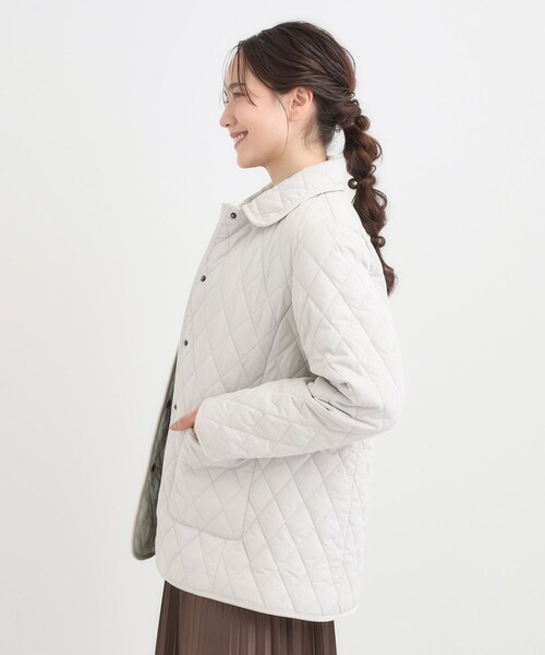 SHOO・LA・RUE（シューラルー）の「【撥水/フード取り外し可】サッと羽織れる ダイヤ柄キルトジャケット（その他アウター・レディース・ブラウン系/ブラック/ベージュ・02/03/04/01）」の17枚目の写真