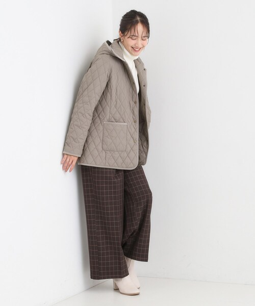 SHOO・LA・RUE(シューラルー)の「【撥水/フード取り外し可】サッと羽織れる ダイヤ柄キルトジャケット(その他アウター・レディース・ブラウン系/ブラック/ベージュ・02/03/04/01)」の9枚目の写真