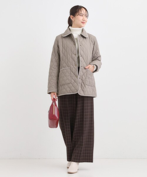 SHOO・LA・RUE(シューラルー)の「【撥水/フード取り外し可】サッと羽織れる ダイヤ柄キルトジャケット(その他アウター・レディース・ブラウン系/ブラック/ベージュ・02/03/04/01)」の10枚目の写真