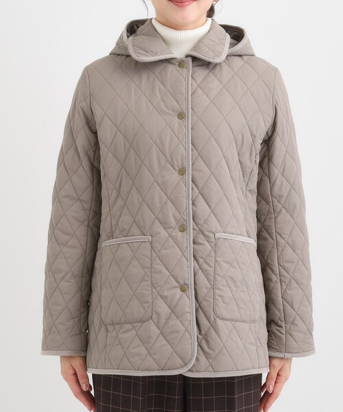SHOO・LA・RUE(シューラルー)の「【撥水/フード取り外し可】サッと羽織れる ダイヤ柄キルトジャケット(その他アウター・レディース・ブラウン系/ブラック/ベージュ・02/03/04/01)」の12枚目の写真
