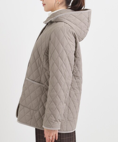 SHOO・LA・RUE(シューラルー)の「【撥水/フード取り外し可】サッと羽織れる ダイヤ柄キルトジャケット(その他アウター・レディース・ブラウン系/ブラック/ベージュ・02/03/04/01)」の13枚目の写真