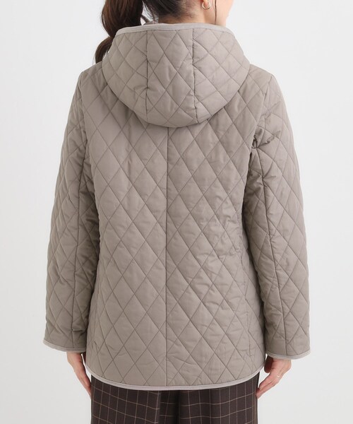 SHOO・LA・RUE(シューラルー)の「【撥水/フード取り外し可】サッと羽織れる ダイヤ柄キルトジャケット(その他アウター・レディース・ブラウン系/ブラック/ベージュ・02/03/04/01)」の14枚目の写真