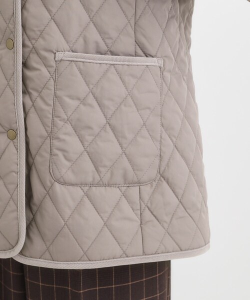 SHOO・LA・RUE(シューラルー)の「【撥水/フード取り外し可】サッと羽織れる ダイヤ柄キルトジャケット(その他アウター・レディース・ブラウン系/ブラック/ベージュ・02/03/04/01)」の18枚目の写真