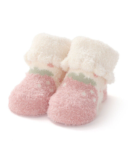 SLAP SLIP BABY(スラップスリップベビー)の「【お揃い】いちごドットもこもこソックス(9~12cm)(ベビーシューズ/ベビーソックス・キッズ・レッド/ピンク・FREE)」の10枚目の写真