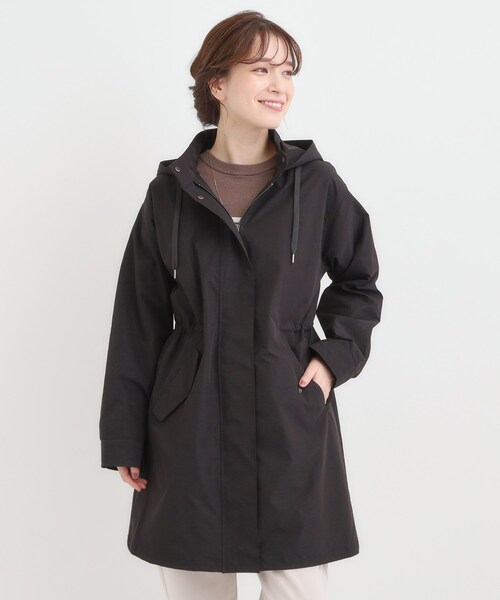 SHOO・LA・RUE（シューラルー）の「【S-LL/撥水】腰回りをカバーする ロングミリタリーアウター（ミリタリージャケット・レディース・ブラック/カーキ・01/02/03/04）」の3枚目の写真