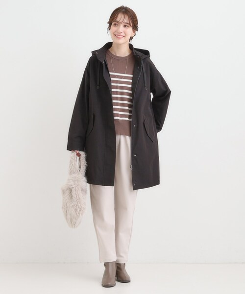 SHOO・LA・RUE（シューラルー）の「【S-LL/撥水】腰回りをカバーする ロングミリタリーアウター（ミリタリージャケット・レディース・ブラック/カーキ・01/02/03/04）」の5枚目の写真