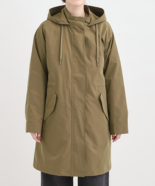 SHOO・LA・RUE（シューラルー）の「【S-LL/撥水】腰回りをカバーする ロングミリタリーアウター（ミリタリージャケット・レディース・ブラック/カーキ・01/02/03/04）」の11枚目の写真