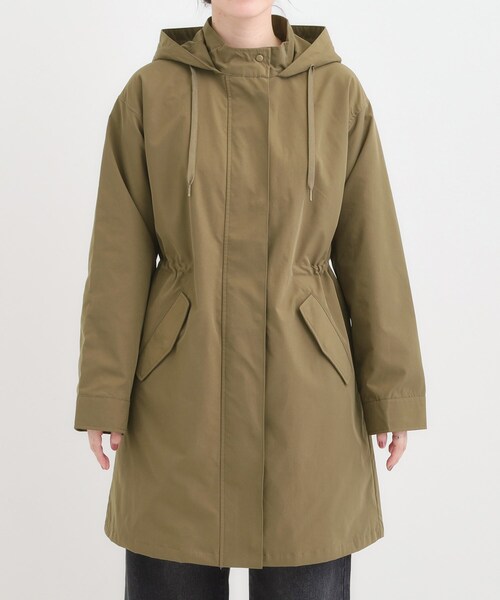 SHOO・LA・RUE（シューラルー）の「【S-LL/撥水】腰回りをカバーする ロングミリタリーアウター（ミリタリージャケット・レディース・ブラック/カーキ・01/02/03/04）」の20枚目の写真