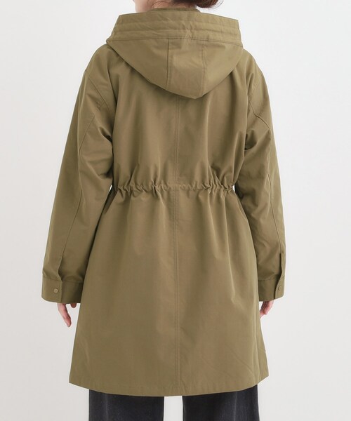 SHOO・LA・RUE（シューラルー）の「【S-LL/撥水】腰回りをカバーする ロングミリタリーアウター（ミリタリージャケット・レディース・ブラック/カーキ・01/02/03/04）」の22枚目の写真