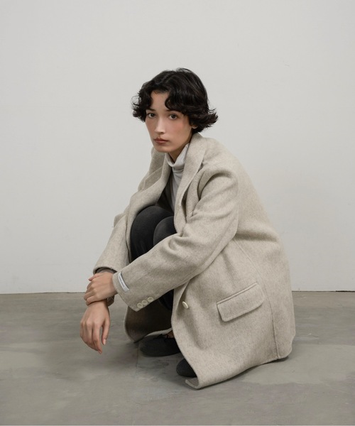 lawgy（ラウジー）の「handmade trapezoid collar jacket coat / ハンドメイドトラペゾイドカラージャケットコート（その他アウター・レディース・オートミール/イエロー・FREE）」の5枚目の写真