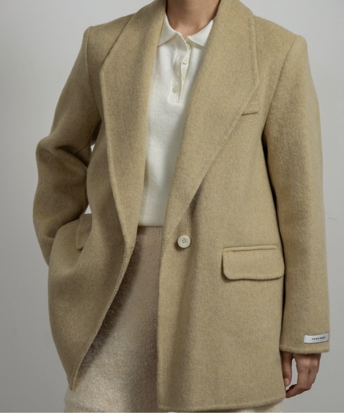 lawgy（ラウジー）の「handmade trapezoid collar jacket coat / ハンドメイドトラペゾイドカラージャケットコート（その他アウター・レディース・オートミール/イエロー・FREE）」の11枚目の写真