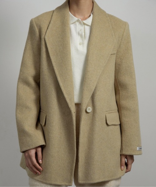 lawgy（ラウジー）の「handmade trapezoid collar jacket coat / ハンドメイドトラペゾイドカラージャケットコート（その他アウター・レディース・オートミール/イエロー・FREE）」の10枚目の写真