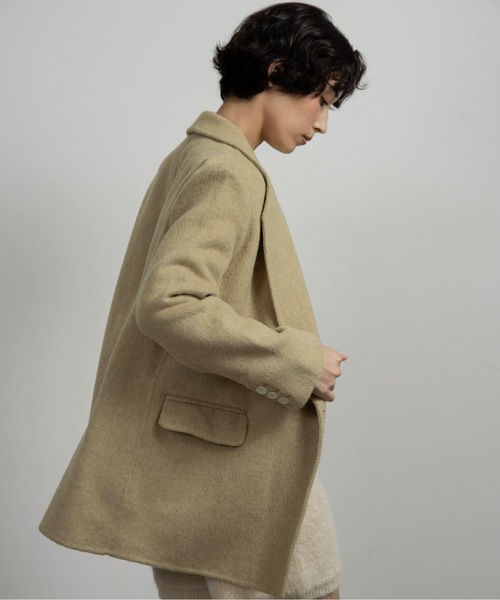 lawgy（ラウジー）の「handmade trapezoid collar jacket coat / ハンドメイドトラペゾイドカラージャケットコート（その他アウター・レディース・オートミール/イエロー・FREE）」の12枚目の写真