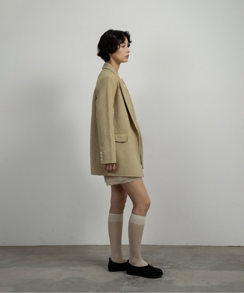 lawgy（ラウジー）の「handmade trapezoid collar jacket coat / ハンドメイドトラペゾイドカラージャケットコート（その他アウター・レディース・オートミール/イエロー・FREE）」の15枚目の写真