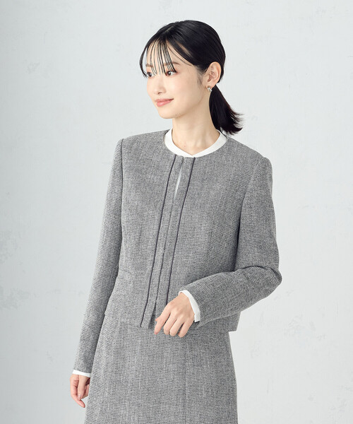 宮城舞さん着用】【セットアップ対応】ラメツイード ジャケット（ノー