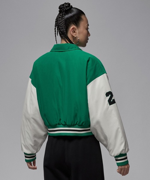 JORDAN BRAND(ジョーダンブランド)の「NIKE WMNS AS W J BRK VARSITY JKT FILL HV0404(その他アウター・レディース・グリーン/ブラック・S)」の9枚目の写真