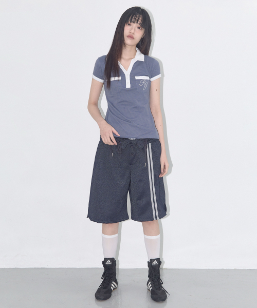 FANCY CLUB(ファンシークラブ)の「ボタンアップバミューダスウェットパンツ (ネイビー) F25QD817(その他パンツ・レディース・ネイビー・FREE)」の3枚目の写真
