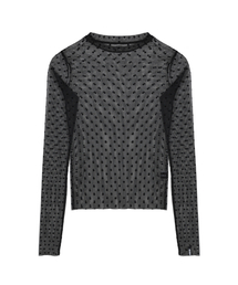 NICOLE LABEL SEE-THROUGH DOTS TOPS_BLACK
