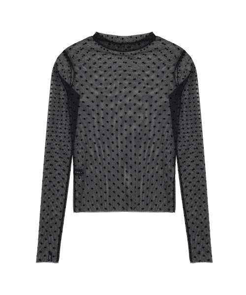 NICK&NICOLE(ニックアンドニコール)の「NICOLE LABEL SEE-THROUGH DOTS TOPS_BLACK(Tシャツ/カットソー・レディース・その他・MEDIUM/LARGE)」の3枚目の写真