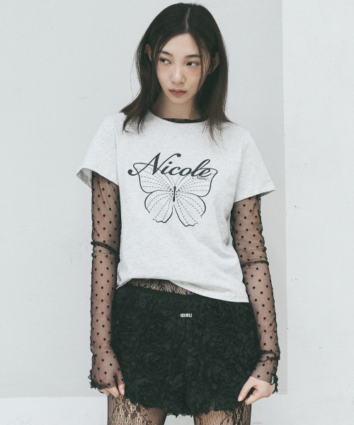 NICK&NICOLE(ニックアンドニコール)の「NICOLE LABEL SEE-THROUGH DOTS TOPS_BLACK(Tシャツ/カットソー・レディース・その他・MEDIUM/LARGE)」の6枚目の写真