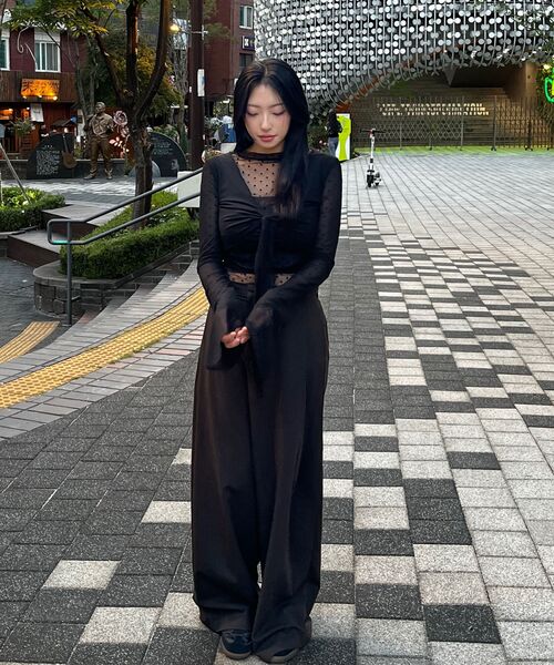 NICK&NICOLE(ニックアンドニコール)の「NICOLE LABEL SEE-THROUGH DOTS TOPS_BLACK(Tシャツ/カットソー・レディース・その他・MEDIUM/LARGE)」の9枚目の写真