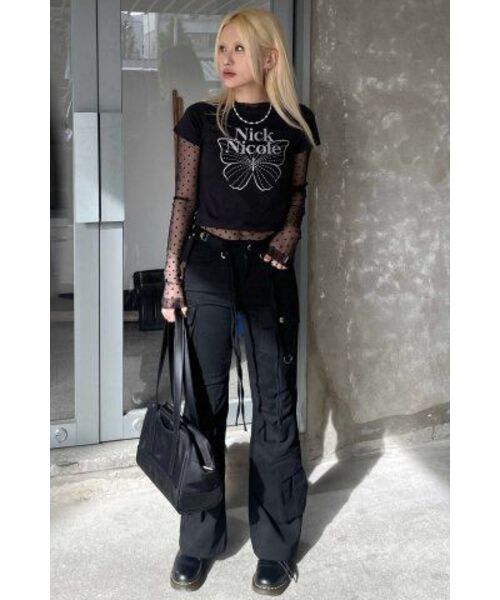 NICK&NICOLE(ニックアンドニコール)の「NICOLE LABEL SEE-THROUGH DOTS TOPS_BLACK(Tシャツ/カットソー・レディース・その他・MEDIUM/LARGE)」の13枚目の写真