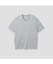AGOD（エージーオーディー）の「V-neck collar short sleeve shirt knit [Heather Gray]（ニット/セーター・メンズ）」