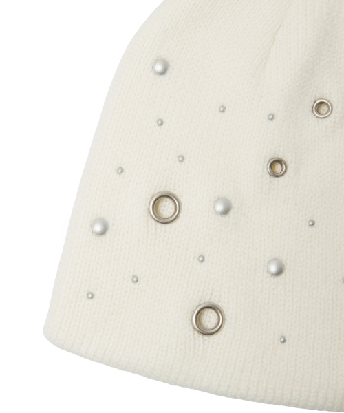 Midnight Move(ミッドナイトムーブ)の「eyelet beanie (ivory)(ニットキャップ/ビーニー・レディース・その他・FREE)」の2枚目の写真