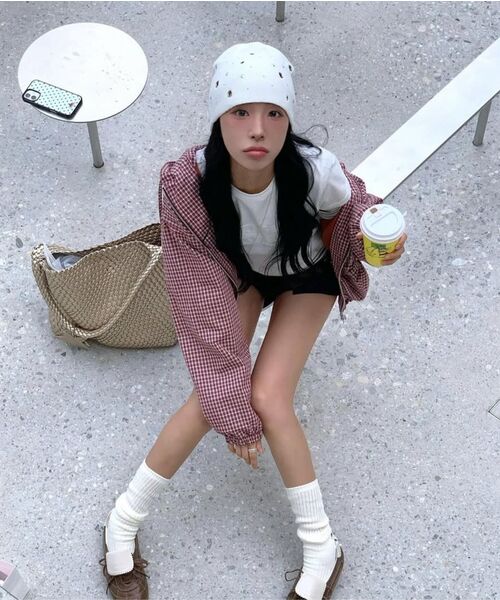 Midnight Move(ミッドナイトムーブ)の「eyelet beanie (ivory)(ニットキャップ/ビーニー・レディース・その他・FREE)」の4枚目の写真