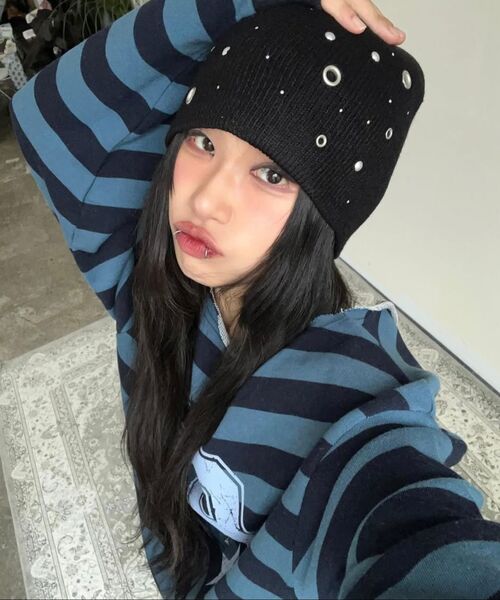 Midnight Move(ミッドナイトムーブ)の「eyelet beanie (ivory)(ニットキャップ/ビーニー・レディース・その他・FREE)」の5枚目の写真