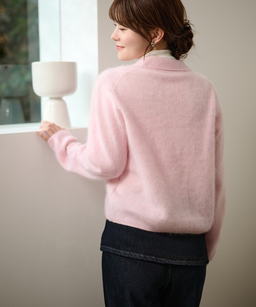 LAULEN(ローレン)の「wool cashmere collared knit cardigan /ウールカシミヤ襟付きニットカーディガン(カーディガン/ボレロ・レディース・レッド/イエロー/ブルー/ピンク・FREE)」の7枚目の写真