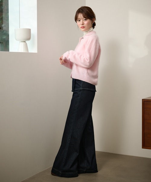 LAULEN(ローレン)の「wool cashmere collared knit cardigan /ウールカシミヤ襟付きニットカーディガン(カーディガン/ボレロ・レディース・レッド/イエロー/ブルー/ピンク・FREE)」の10枚目の写真