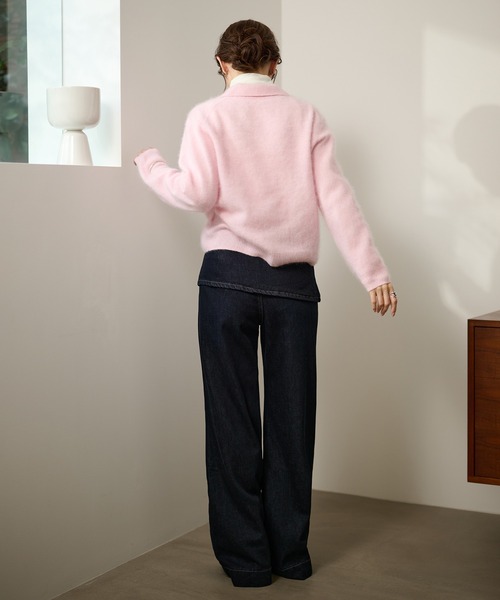 LAULEN(ローレン)の「wool cashmere collared knit cardigan /ウールカシミヤ襟付きニットカーディガン(カーディガン/ボレロ・レディース・レッド/イエロー/ブルー/ピンク・FREE)」の13枚目の写真