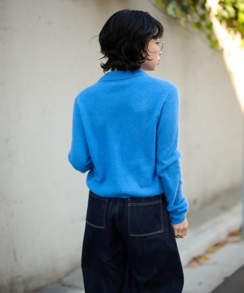LAULEN(ローレン)の「wool cashmere collared knit cardigan /ウールカシミヤ襟付きニットカーディガン(カーディガン/ボレロ・レディース・レッド/イエロー/ブルー/ピンク・FREE)」の15枚目の写真