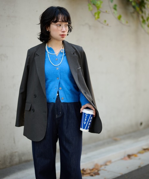 LAULEN(ローレン)の「wool cashmere collared knit cardigan /ウールカシミヤ襟付きニットカーディガン(カーディガン/ボレロ・レディース・レッド/イエロー/ブルー/ピンク・FREE)」の16枚目の写真