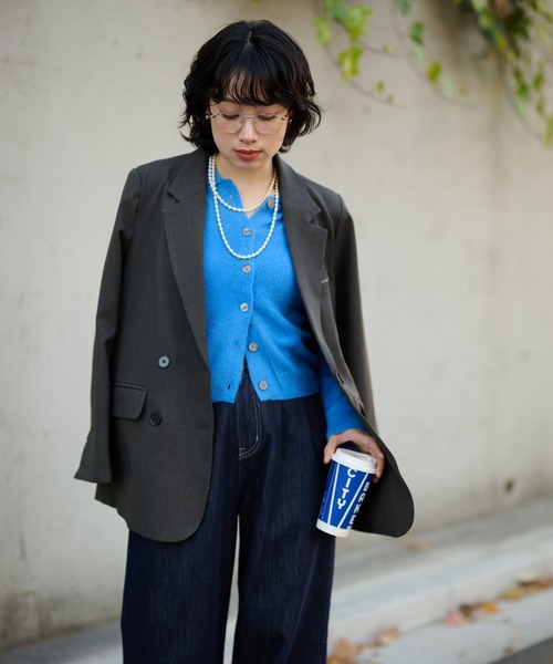 LAULEN(ローレン)の「wool cashmere collared knit cardigan /ウールカシミヤ襟付きニットカーディガン(カーディガン/ボレロ・レディース・レッド/イエロー/ブルー/ピンク・FREE)」の17枚目の写真
