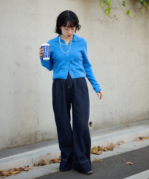 LAULEN(ローレン)の「wool cashmere collared knit cardigan /ウールカシミヤ襟付きニットカーディガン(カーディガン/ボレロ・レディース・レッド/イエロー/ブルー/ピンク・FREE)」の19枚目の写真