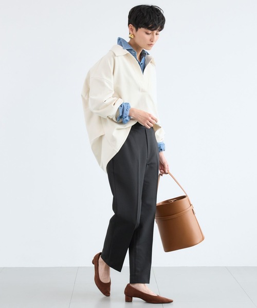 BARNYARDSTORM（バンヤードストーム）の「BARNYARDSTORM / マシュマロスキッパーブラウス【撥水】（シャツ/ブラウス・レディース・オフホワイト/ブラック/キャメル・M/S）」の7枚目の写真