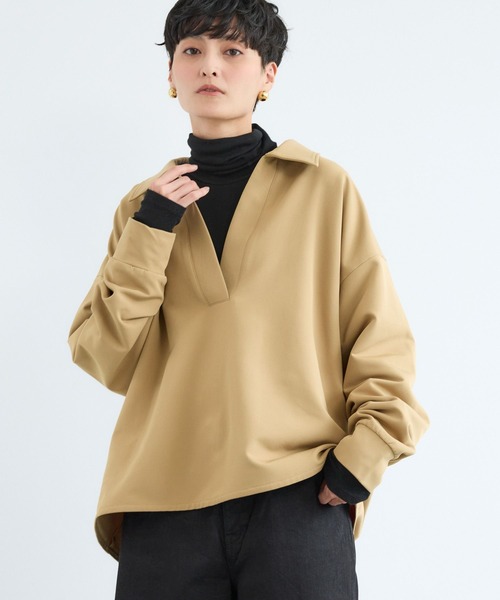 BARNYARDSTORM（バンヤードストーム）の「BARNYARDSTORM / マシュマロスキッパーブラウス【撥水】（シャツ/ブラウス・レディース・オフホワイト/ブラック/キャメル・M/S）」の8枚目の写真