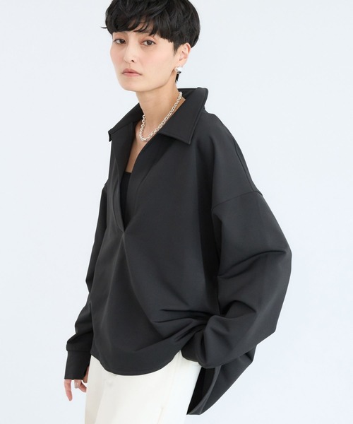 BARNYARDSTORM（バンヤードストーム）の「BARNYARDSTORM / マシュマロスキッパーブラウス【撥水】（シャツ/ブラウス・レディース・オフホワイト/ブラック/キャメル・M/S）」の14枚目の写真